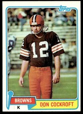 1981 Topps 458 Don Cockroft  Cleveland Browns  Football Card