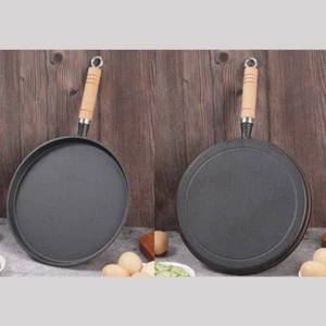Cast Iron Frying Pan/Skillet 23, 26 cm Removable Wood Handle Induction UK - Picture 1 of 13