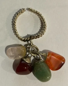 Sterling Silver Rough Cut Gemstone Rings (4 Stones) from New Orleans Vintage - Picture 1 of 3