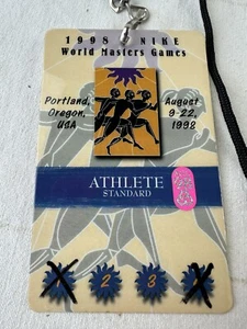 RARE Nike World Masters Games 1998 athlete participant badge Portland Oregon - Picture 1 of 5