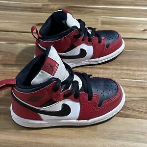 Nike Air Jordan Retro 1 Mid Chicago 640735-069 PS Toddler Baby 7C **READ