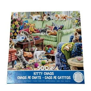 Ceaco Kitty Chaos 500 Piece Complete Jigsaw Puzzle with Poster 2023 - Picture 1 of 10