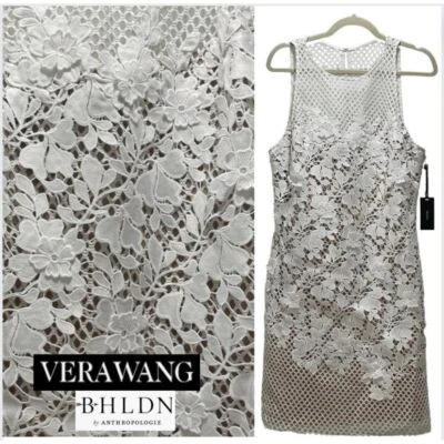 Vestido Anthropologie BHLDN Vera Wang 3D Flor Vaina Midi Marfil Desnudo Talla 14 Foto 1 de 4