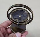 Personalized Gimbal Compass Antique Brown Brass Navigation Compass.