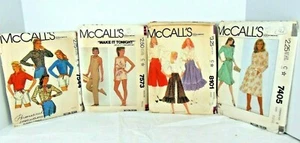 10 Vintage 80er Jahre Schnittmuster sowohl geschnittene als auch ungeschnittene Röcke, Hosenanzug, Kleider, Oberteile - Bild 1 von 8