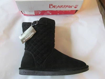Nuevas Botas de Nieve Unisex BEARPAW Leigh Anne Nuevas Negras Gamuza Talla 10 Mujeres/9.0 Hombres Foto 1 de 4