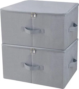 iwill CREATE PRO Paquete de 2 Contenedores de Almacenamiento de Tela Plegables Gris Claro con Cremallera - Imagen 1 de 6