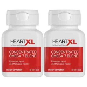 2PC HeartXL High Potency Omega-7 Blend Cardiovascular Health Support 30Soft Gels - Picture 1 of 4