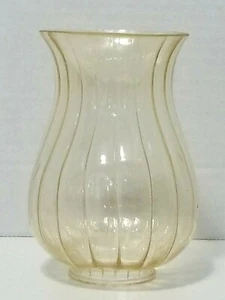Flauta de vidrio pequeño vintage pantalla huracán luz ámbar ver medidas - Imagen 1 de 8