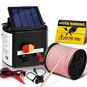 3km Solar Electric Fence Energiser Set Energizer Charger Tape Insulator Farm Kit - Picture 1 of 6