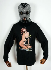 Huf Worldwide Skateboard Longsleeve Tee T-Shirt LS Eves Apple Black In M - Picture 1 of 1