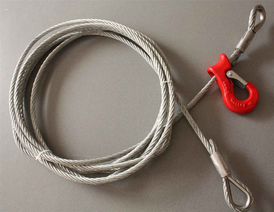 Drahtseil 1-16 mm verzinkt Stahlseil mit Schlaufen Haken Seile Windenseil Forst