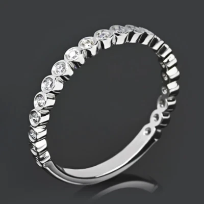 Banda de platino para compromiso PT950 cultivada en laboratorio redonda diamante de 1 quilate E F VS Foto 1 de 4