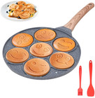 Padella Pancake Smile, Pancake Piastra Antiaderente 7 Fori Padella Fri...