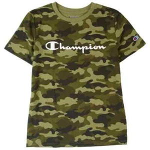 CHAMPION Boys Camo Script Logo Short Sleeve T-Shirt Size 5 - Picture 1 of 1