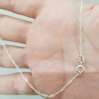 MODA COLLANA GIROCOLLO CATENA ARGENTO RODIATO ARGENTATO 925 IDEA REGALO mr - Immagine 1 di 4