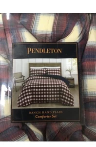 PENDLETON 3 PC KING COMFORTER SET RANCH HAND PLAID - BRAND NEW - Picture 1 of 3