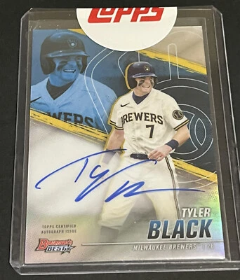 2021 Bowman's Best Tyler Black Refractor Autograph B21-TB Brewers - Image 1 of 4
