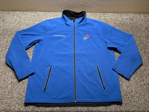 Domino's Pizza Employee Jacket Mens 2X Blue Full Zip Waterproof Workwear - Picture 1 of 17