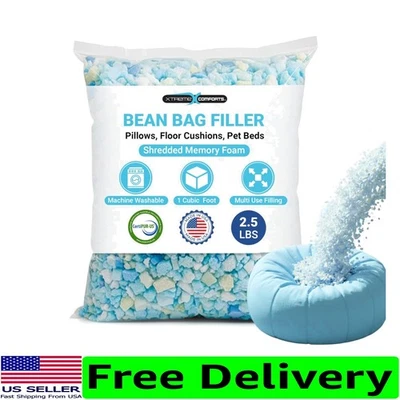 Espuma viscoelástica de 2,5 libras para cojines de sofá y recambios para bolsas de frijoles - de larga duración Foto 1 de 4