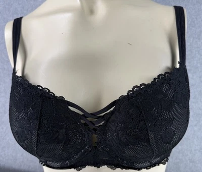 Sujetador Torrid Curve para mujer 38B negro floral encaje push up con aros usado Foto 1 de 4