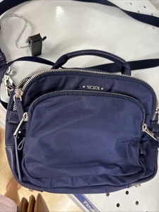 TUMI Voyageur Luanda Flight Crossbody Bag Purse Navy Blue Travel Nylon - Picture 1 of 10