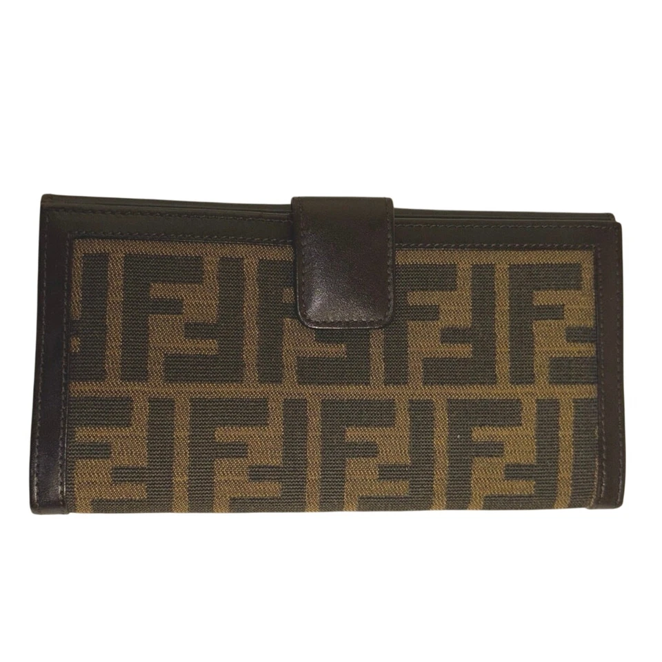 Carteira bifold monograma lona marrom Fendi - Imagem 1 de 4