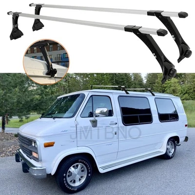 Portaequipajes de carga con barra transversal de techo canaleta de lluvia 63" para furgoneta Chevrolet G20 Foto 1 de 4