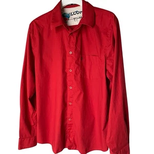 Volcom Vintage Red Button Up Tailored Shirt, L - Picture 1 of 9