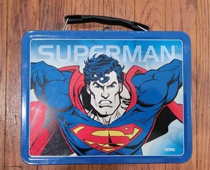 Superman Thermos Lunchbox Tin with Thermos 1998 Vintage DC Comics - Picture 1 of 8