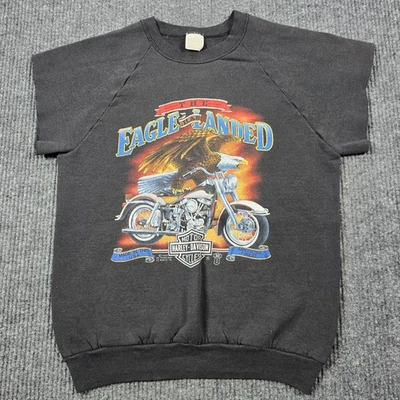 Sudadera Harley-Davidson vintage para hombre pequeña The Eagle Has Landed emblema 3D 1987 Foto 1 de 4