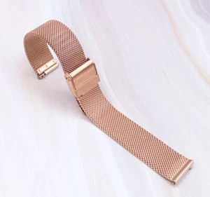 Rose MESH WATCH STRAP Band w Locking Clasp 14mm 16mm 18mm 20mm 22mm Quik Release - Picture 1 of 3