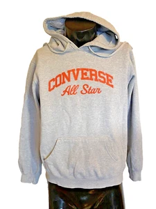 Orange Spellout Grey Hoodie Large Unisex Ties Long Sleeve Converse All Star - Bild 1 von 6