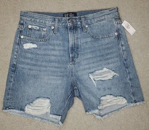 Gap Women's Sz 6 Boyfriend Jean Shorts Denim Distressed NWT - Picture 1 of 7