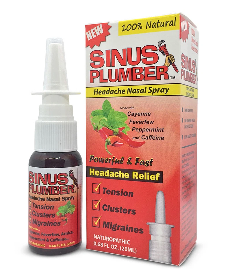 Sinus Plumber Migraine Headache Relief Nasal Spray with Capsaicin and Caffeine - Image 1 of 2