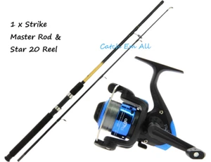 1 x 6ft Strike Master 2pc Spinning Fishing Rod and Reel Star 20 Fishing Reel - Picture 1 of 10