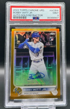2022 Topps Chrome Update BOBBY WITT JR. ROOKIE AUTOGRAPH GOLD REFRACTOR PSA 9