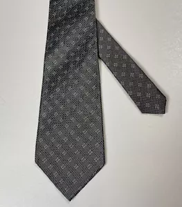 Vintage Polo by Ralph Lauren 100% Silk Necktie Silver Geometric Handmade In USA - Picture 1 of 6