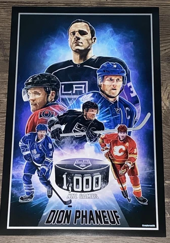 Dion Phaneuf 1000 NHL Games Played Los Angeles Kings LE Giveaway 11x17 Poster Cover