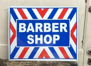 Barber Shop ~ Emailschild 12" x 16" ~ Garage Friseur Haarschnitt Haar Stuhl Höhle - Bild 1 von 5
