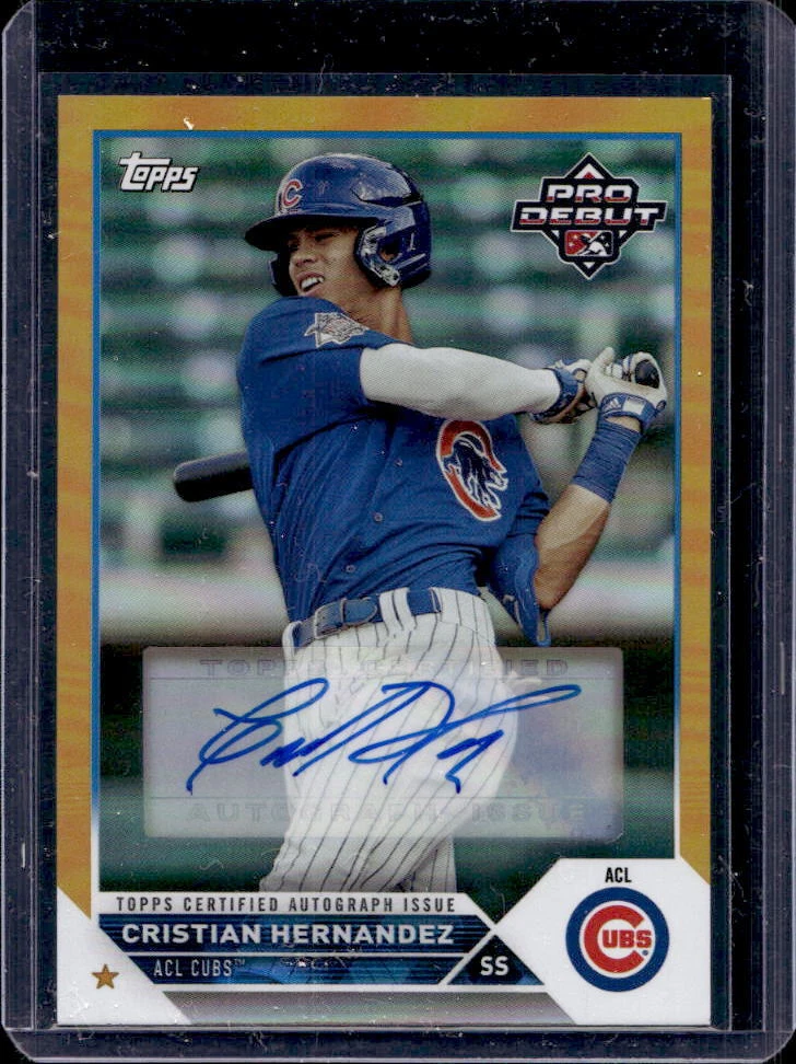 2023 Topps Cristian Hernandez Pro Debut Gold Refractor #40/50 Cubs