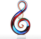 Multicolorrts Music Note Glass Sculpture Home Decor Ornament Gift Craft Decorati