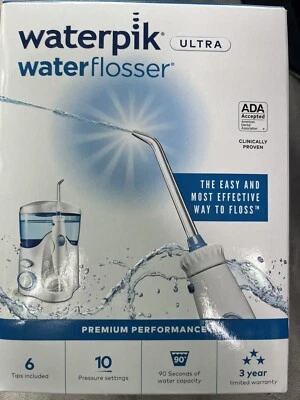 Nuevo Waterpik Ultra Dental Fácil Hilo de Agua 6 Puntas y 10 Ajustes WP-100W Blanco  Foto 1 de 4