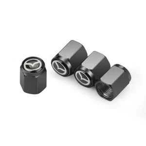 4x Black Mazda Wheel Tire Air Valve Stem Cap for Mazda 3 6 Mazdaspeed CX-5 MX-5 - Picture 1 of 2