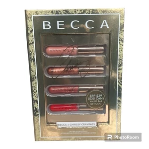 Becca x Chrissy Cravings Lip Icing Glow Gloss Kit 4 shade Creme Burlee, Cinnamon - Picture 1 of 1