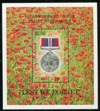 St. Lucia 1995 Bf 58 Anniversario fine II guerra mondiale mnh