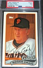 1989 TOPPS BASEBALL TALK ~ ROGER CRAIG San Francisco GIANTS MANAGER #102 PSA 7