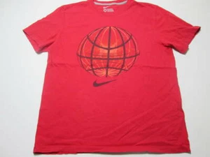 Nike Youth Size M T-Shirt Red Cotton Regular Fit Logo Graphic Print Sportwear - Picture 1 of 7