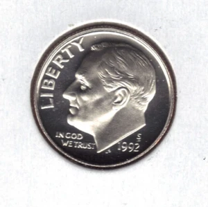 Moneda de diez centavos Roosevelt 1992-S a prueba - Imagen 1 de 2