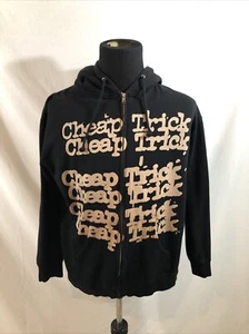 Cheap Trick schwarzer Hoodie mit Reißverschluss vorne - Herren L, Brustumfang 24”, Länge 27,5” - Bild 1 von 4